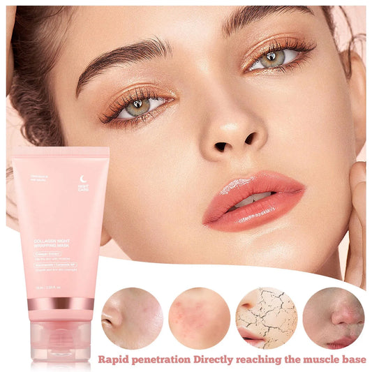 (1/4 PC)Medicube Collagen Overnight Wrapping Peel Off Facial Mask Pack - Elasticity & Hydration Care, Reduces Sagging & Dullness